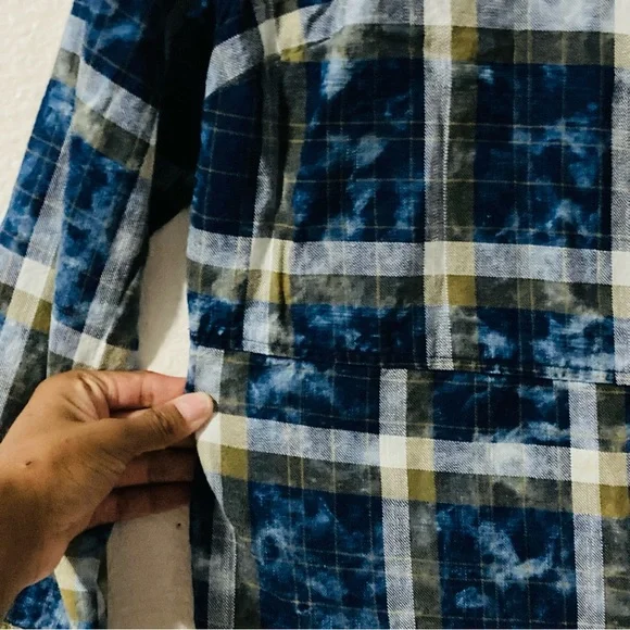 Wrangler Plaid Tie Dye Southwestern Embroidery Top Women’s Snap Western Shirt - Picture 4 of 9